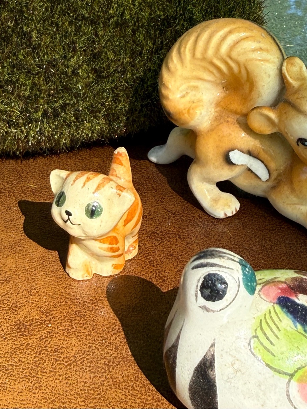 Hand-Painted Ceramic Small Animal Figurine Quartet from Mexico, Japan & ? - Picture 3 of 7
